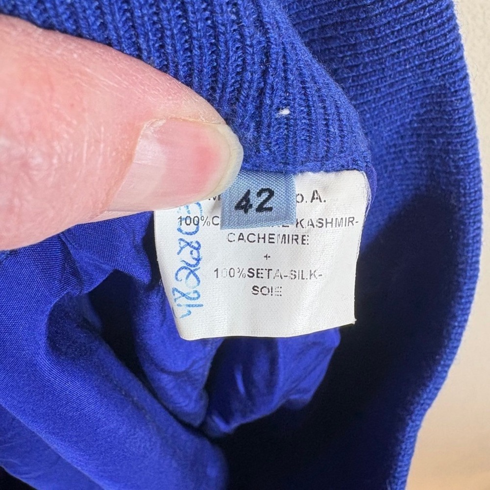 Malo Womens Cashmere Jogger Trouser 42 Cobalt Blue Silk Lined Cozy Quiet Luxury - Picture 7 of 9